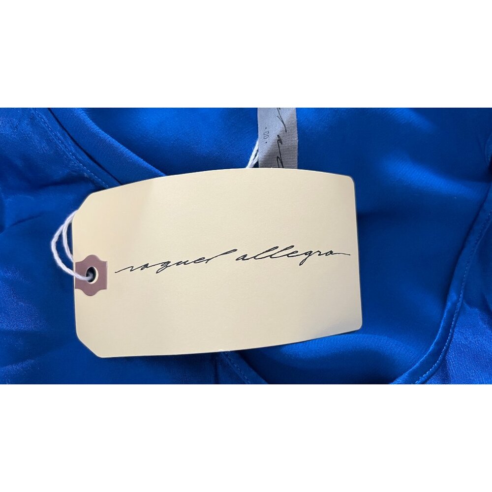 RAQUEL ALLEGRA LAPIS BLUE SLIP DRESS S - Picture 8 of 11